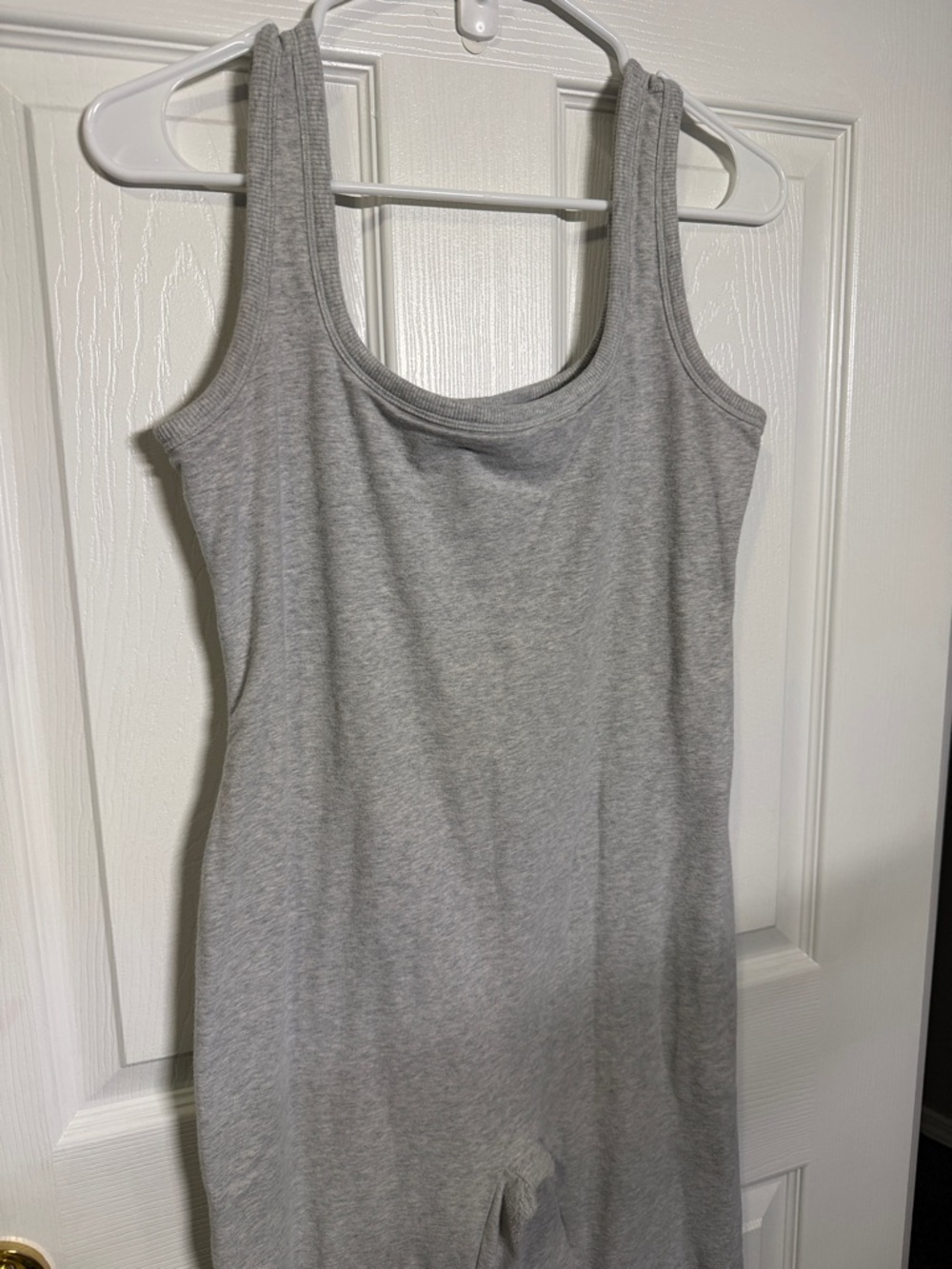 SKIMS Light Grey Ribbed Tank Jumpsuit
